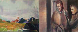 Time Frame 1, diptych, oil on canvas, 40